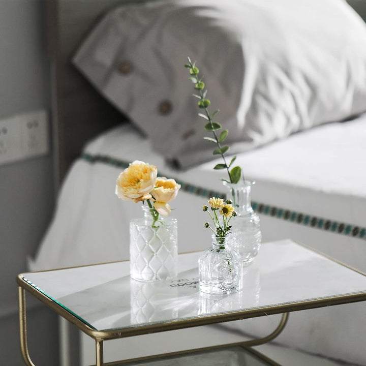 CUCUMI Glasvasen, Set mit 12 Stück, kleine Vasen für Tafelaufsätze, Vase für Blumen in Grosspackung