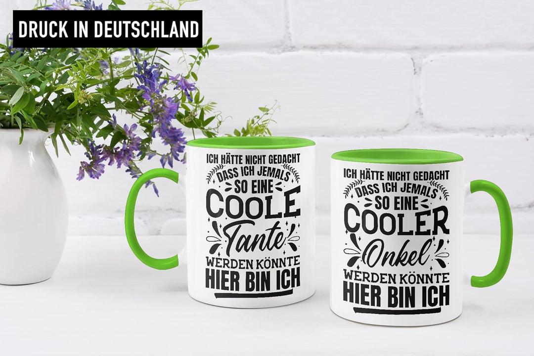 Trendation - Beste Tante und Onkel Geschenk Tasse Set Kaffeetassen Geschenke Weihnachten (Grün), Grü