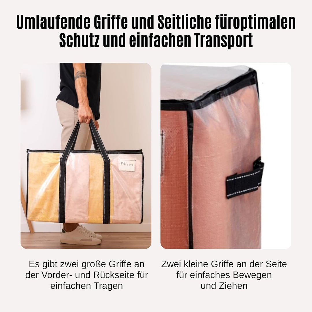 VENO Extra Grosse Umzugstasche, Aufbewahrungstaschen mit Reissverschluss,Aufbewahrungsbox mit Deckel