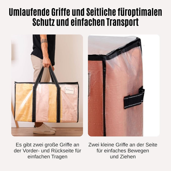VENO Extra Grosse Umzugstasche, Aufbewahrungstaschen mit Reissverschluss,Aufbewahrungsbox mit Deckel