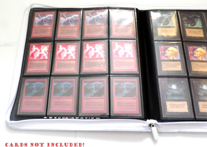 docsmagic.de Premium Pro-Player 12-Pocket Playset Zip-Album White - 480 Card Binder - MTG - PKM - YG