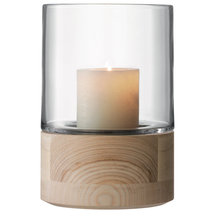LSA Lotta Windlicht & Unterteil Aus Esche H22.5cm Klar * 22,5 cm, 22,5 cm