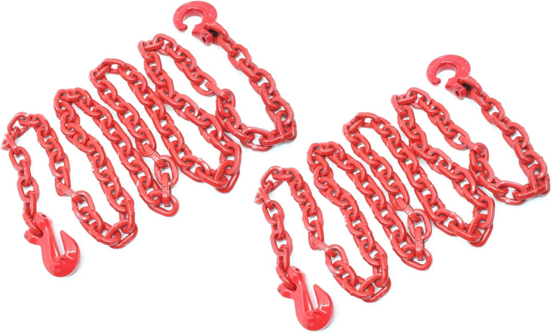 2 + 3 m Forst- und Rückekette 10mm vierkant mit Schling- und Parallelhaken als Spar-Set, Abmessung 8