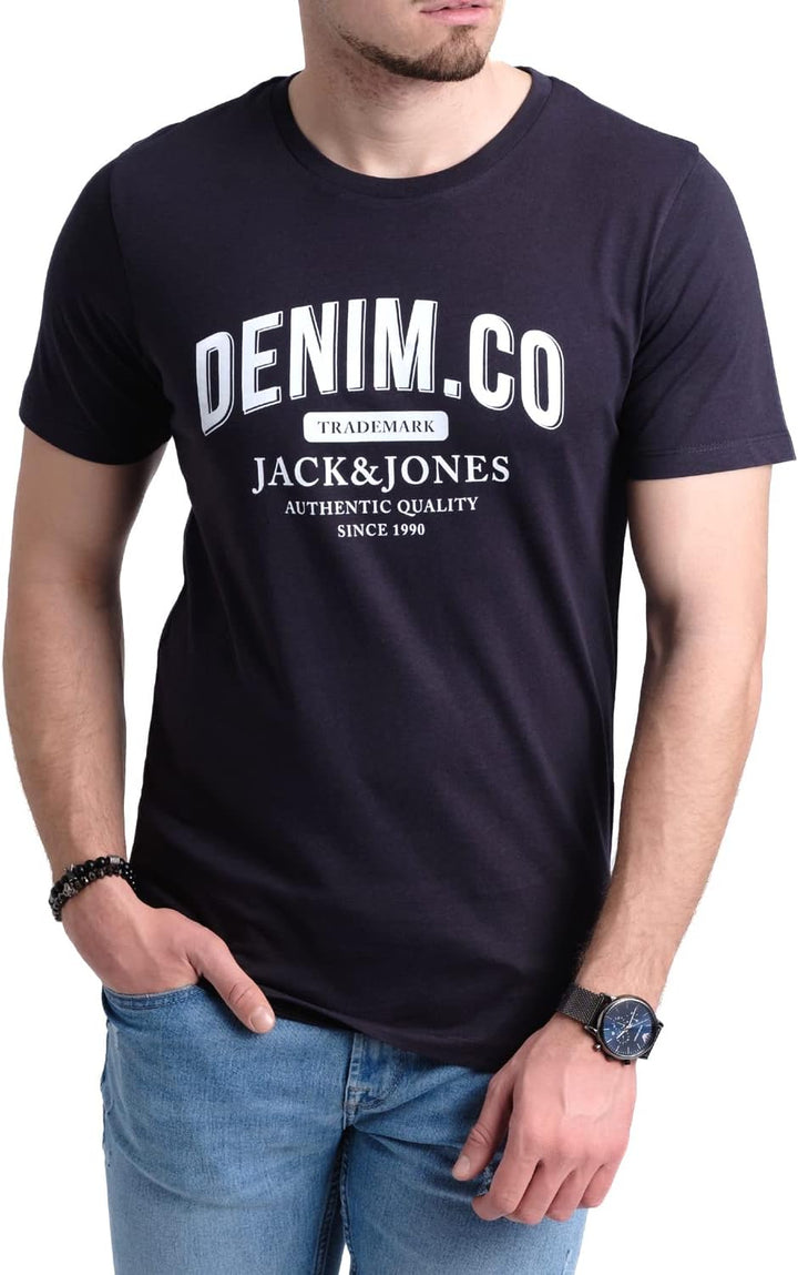 JACK & JONES Herren 5er-Set T-Shirts in verschiedenen Styles, Prints und Farben aus Baumwolle S Irin