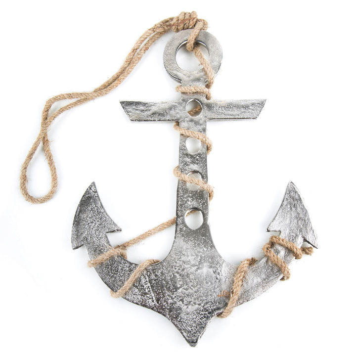 Logbuch-Verlag Anker Deko maritim Metall 19 cm Silber Glücksbringer Geschenk zum Aufhängen Hochzeit