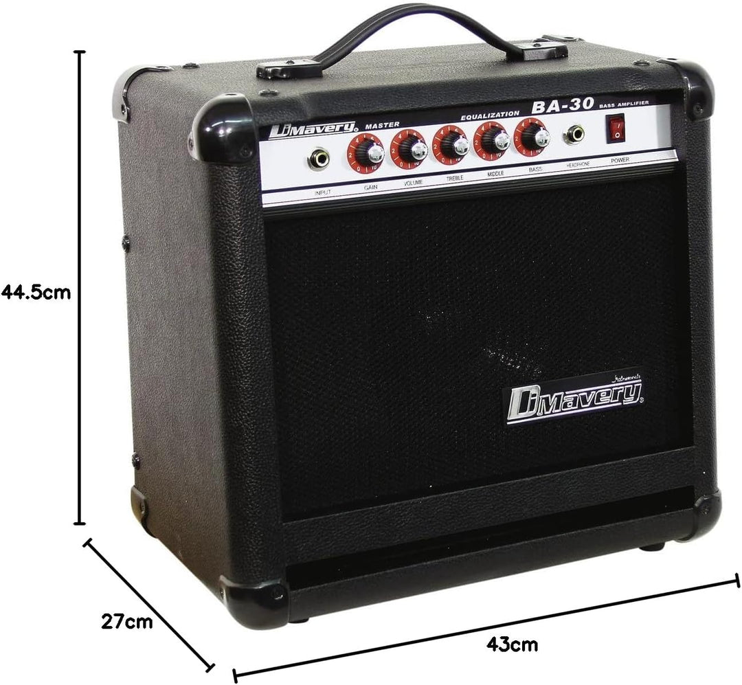 DIMAVERY BA-30 Bass-Verstärker 30W | 30-W-Gitarrenverstärker
