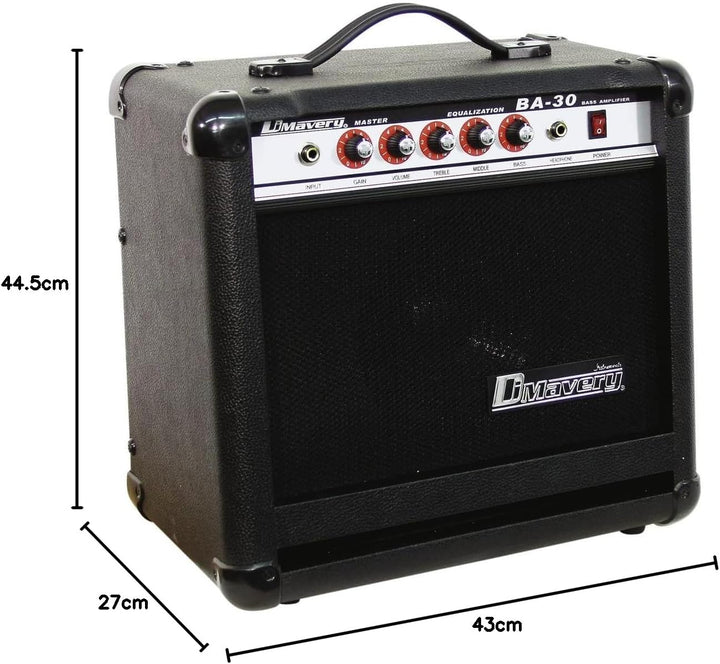 DIMAVERY BA-30 Bass-Verstärker 30W | 30-W-Gitarrenverstärker
