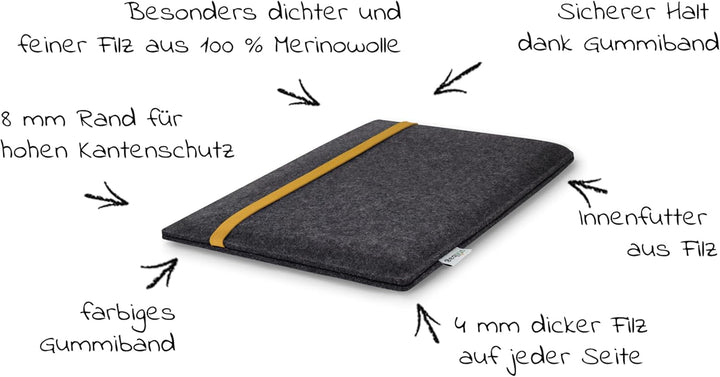 Stilbag massgeschneiderte Tablet-Hülle LEON | Tablettasche aus Filz | Tablet Schutzhülle | Tasche Ma