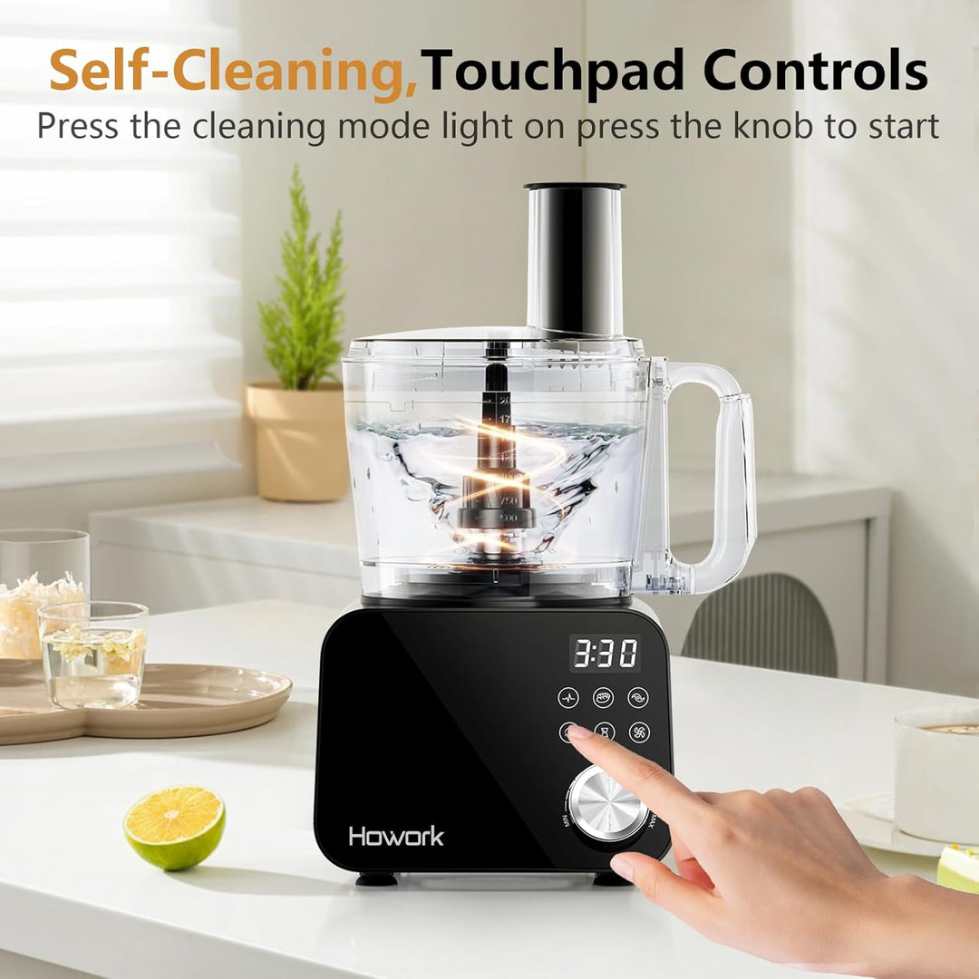 Howork Food Processor 1500W, Grosses Fassungsvermögen Multifunktion, Zum Zerkleinern, Schneiden, Hac