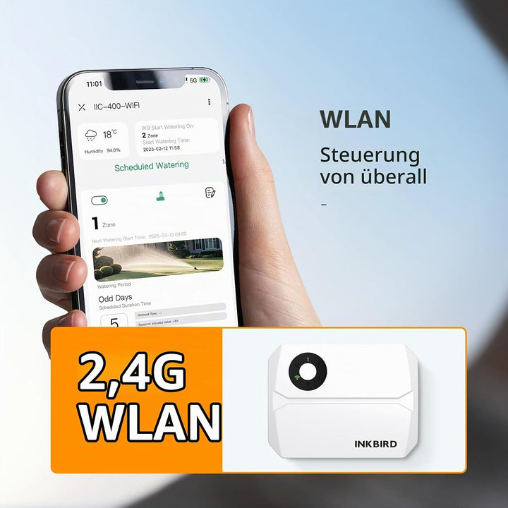 Inkbird IIC-400 Wlan bewässerungscomputer, 4 Zonen, Bewässerungssystem Controller IIC-400-WIFI(4 Zon