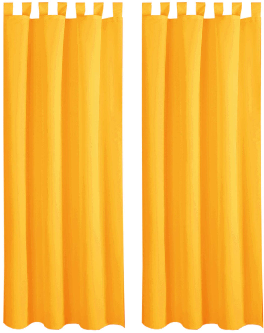 Bestlivings Blickdichte Gardine im 2er Pack mit Schlaufen (140x145 cm/Orange) + 2 Raffhalter, in vie