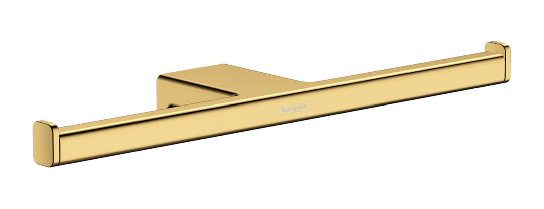 hansgrohe Doppel-Toilettenpapierhalter AddStoris, Doppelpapierrollenhalter Polished Gold Optic 2 Rol