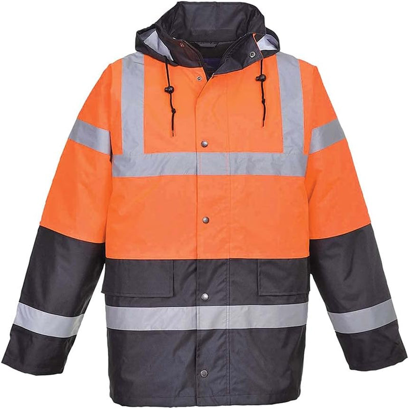 Portwest Zweifarbige Warnschutz-Verkehrs-Jacke, Grösse: L, Farbe: Orange, S467ORRL