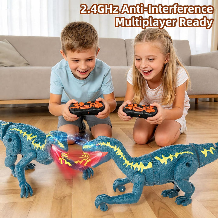 Ferngesteuertes Dinosaurier Spielzeug für Kinder 3–12 Jahre, RC Roboter-Dino mit Laufbewegung, Brüll