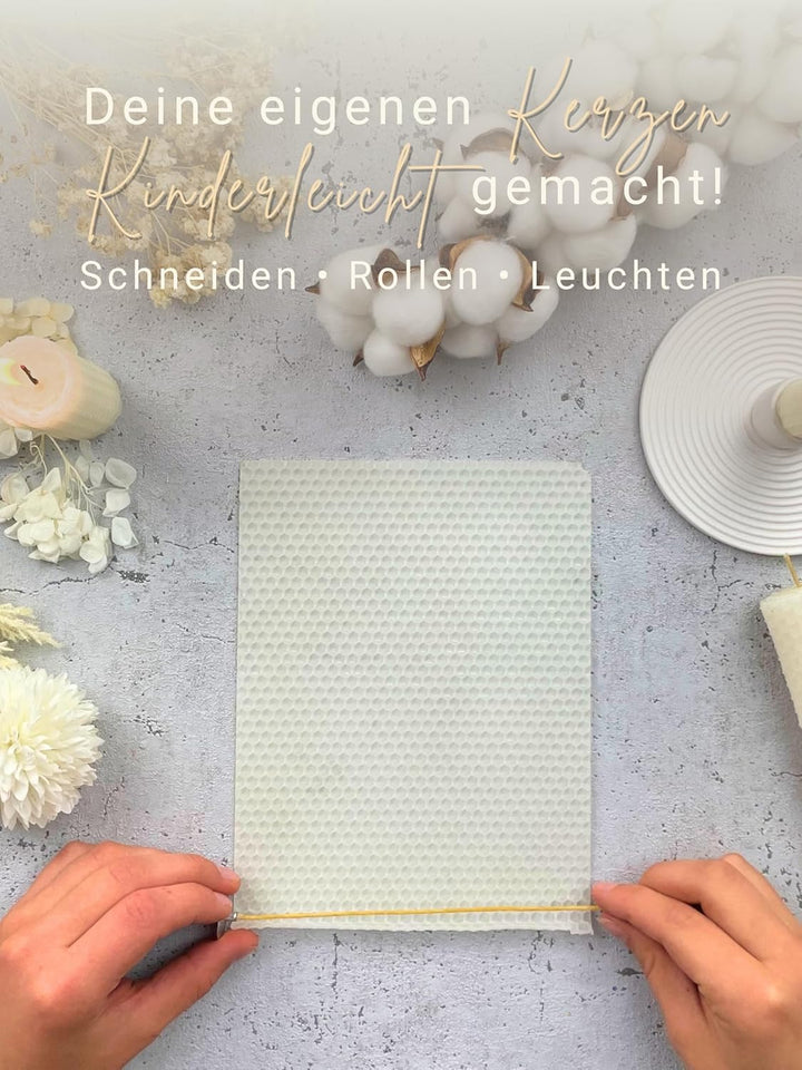 Wachsmann 20 Bienenwachsplatten aus Deutschland, weiss, Wachsplatten 20 x 15 cm, Bienenwachs Kerzen