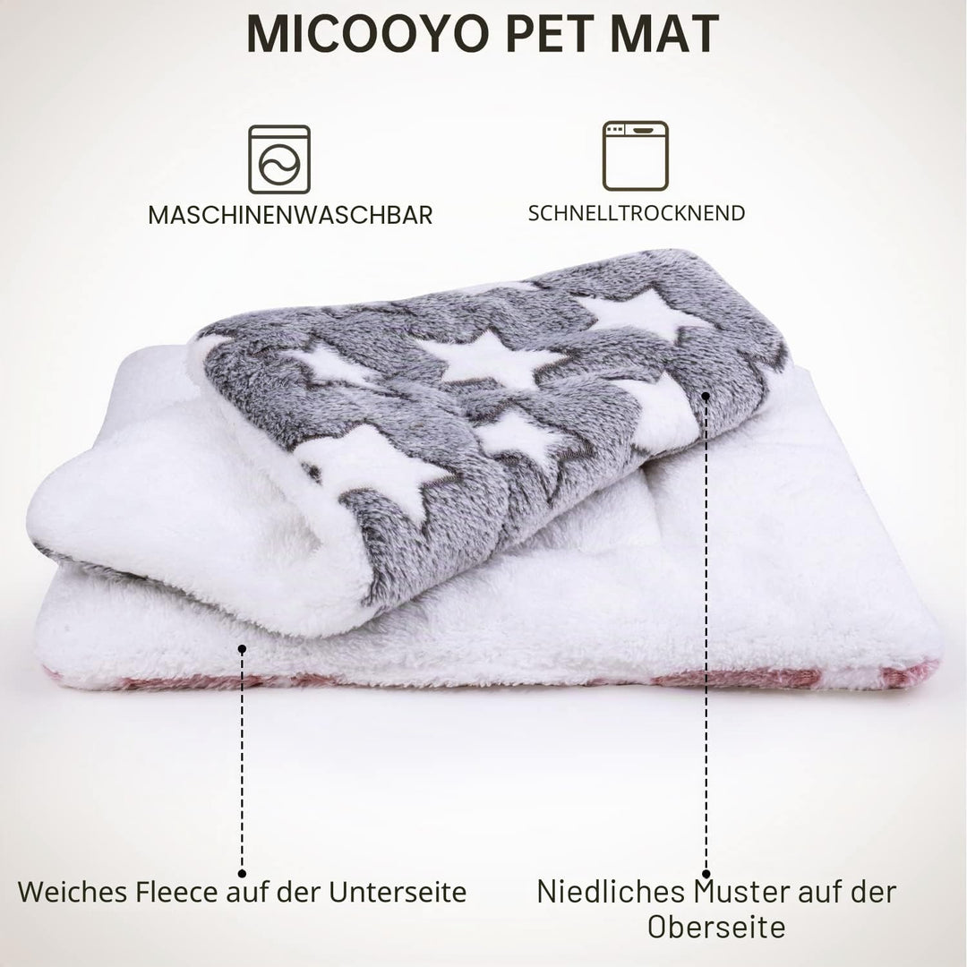 MICOOYO Kleintier-Bettmatte, Flauschiges Fleece, Kaninchenbett, Haustierunterlage, Matte für Kaninch