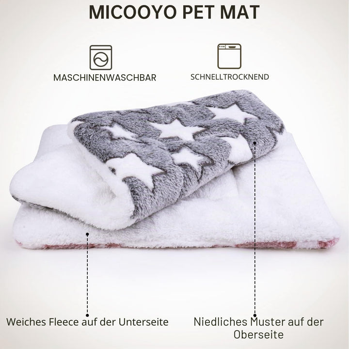 MICOOYO Kleintier-Bettmatte, Flauschiges Fleece, Kaninchenbett, Haustierunterlage, Matte für Kaninch