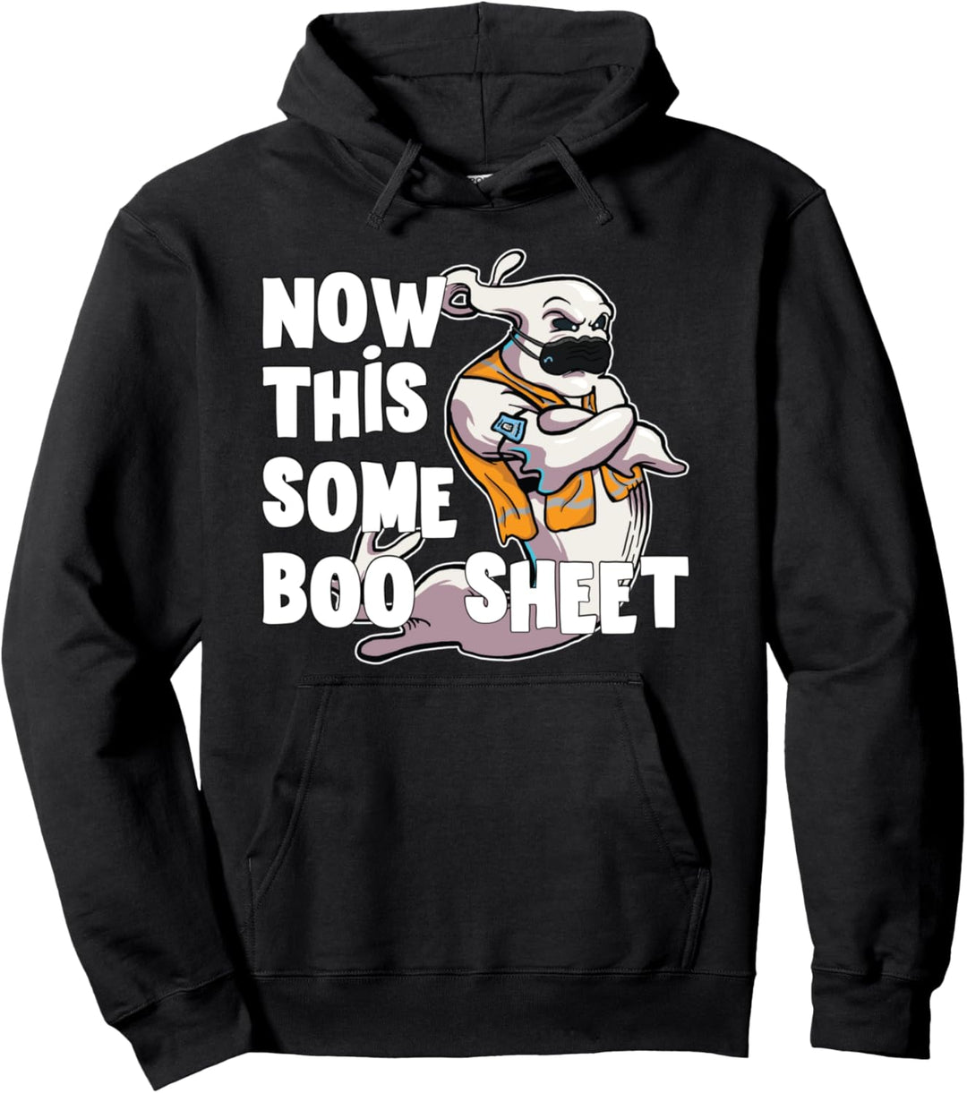 Ghost Some Boo Sheet Swagazon Associate Coworker Halloween Pullover Hoodie