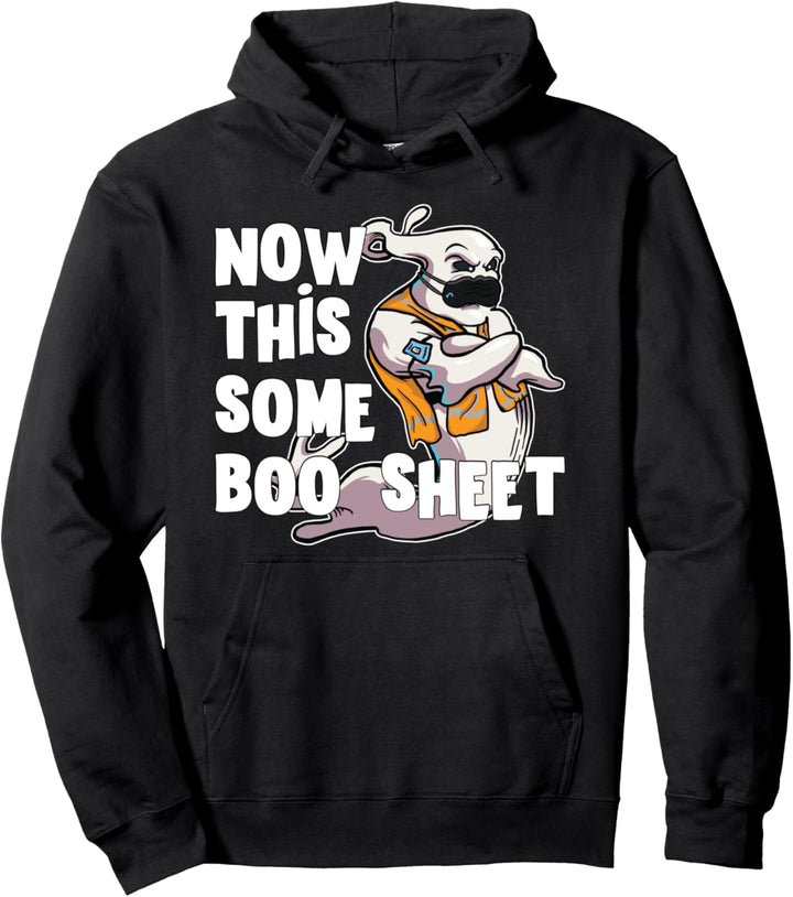 Ghost Some Boo Sheet Swagazon Associate Coworker Halloween Pullover Hoodie