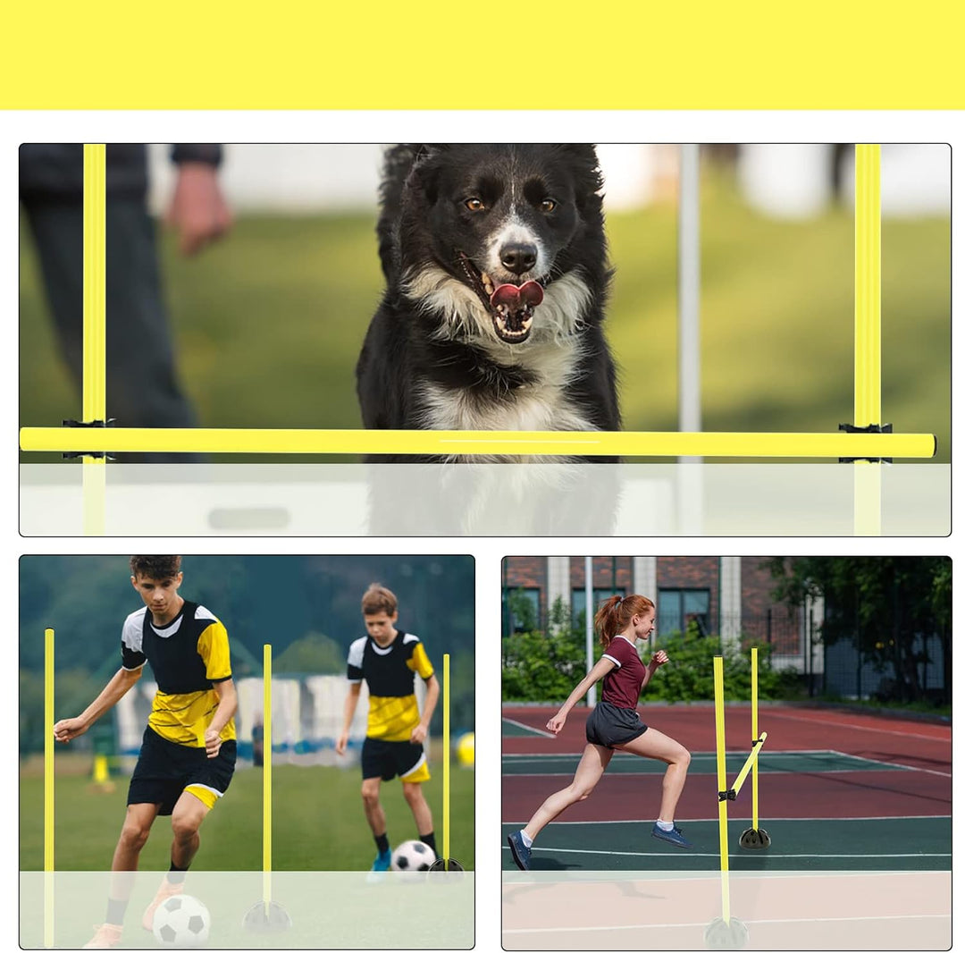Sprungstangen-Set Agility Hürdenset Trainingsstangen für Sprungkraft, Dribbling und Beweglichkeit Id