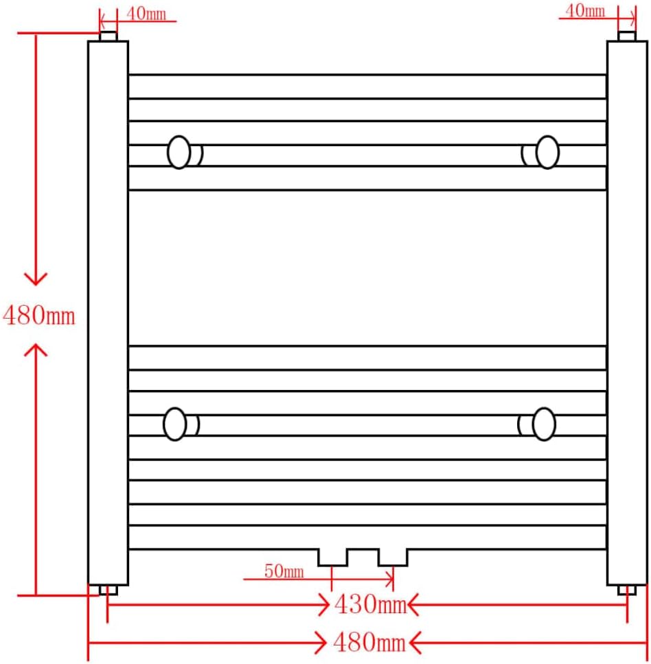 vidaXL Handtuchheizkörper Badheizkörper Handtuchheizer Badheizung 480 x 480 mm Incurvé, Incurvé