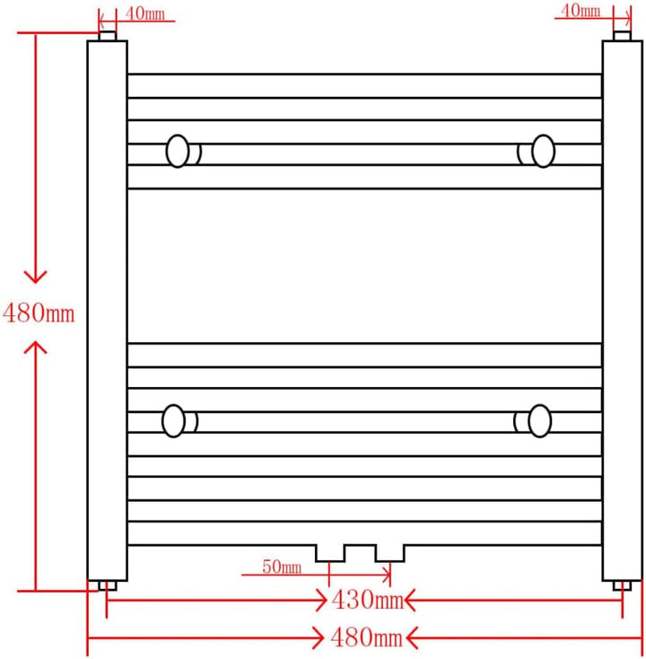 vidaXL Handtuchheizkörper Badheizkörper Handtuchheizer Badheizung 480 x 480 mm Incurvé, Incurvé