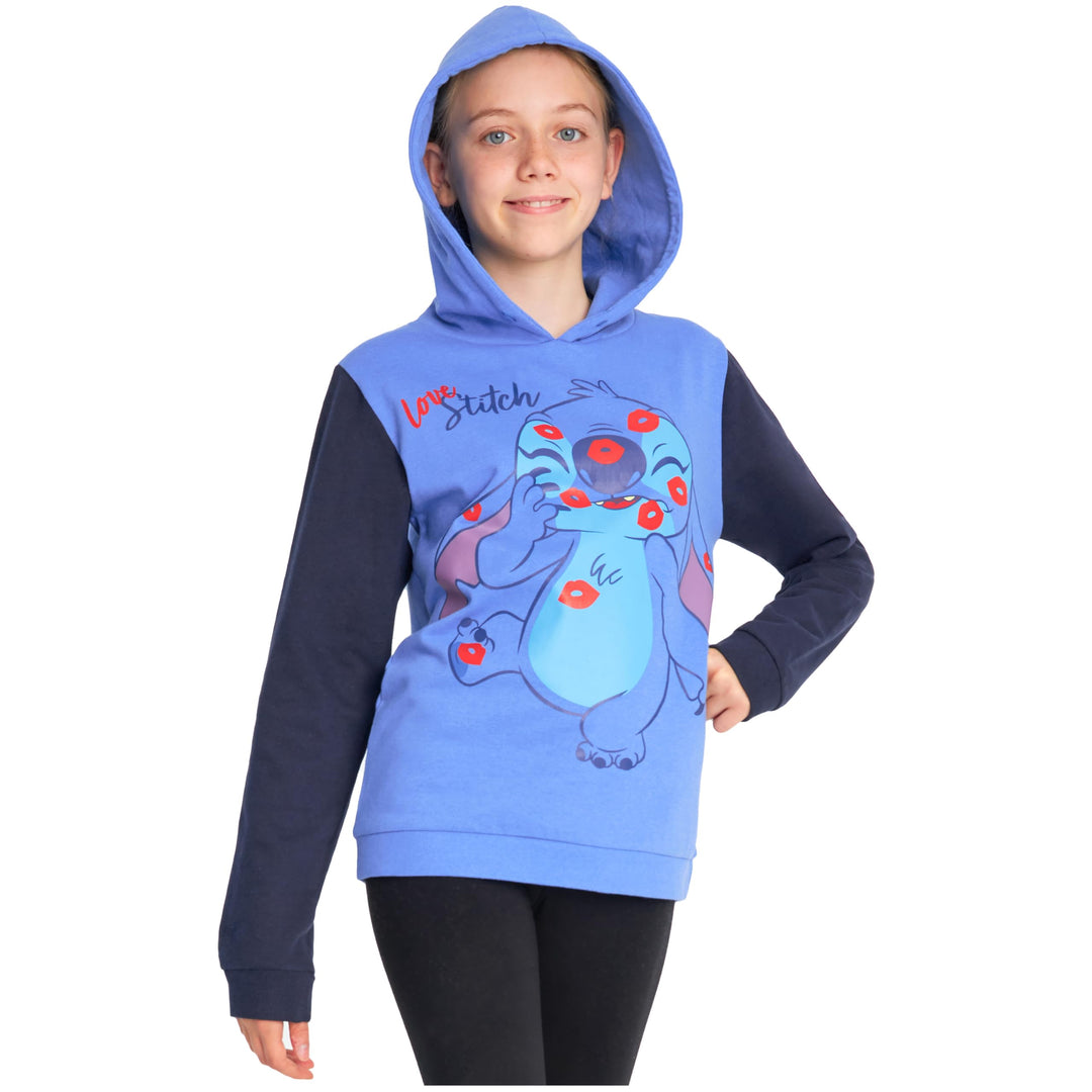 Disney Hoodie für Mädchen, Coole Pullover für Kinder und Jugendliche - Mädchen Geschenke (Blau/Schwa