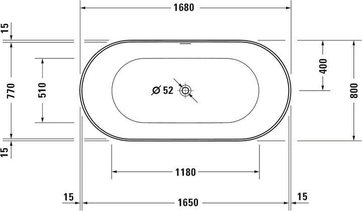 DURAVIT Freistehende Badewanne aus Acryl Standbadewanne DuraMuna in Weiss glänzend 170x80 cm Füllmen