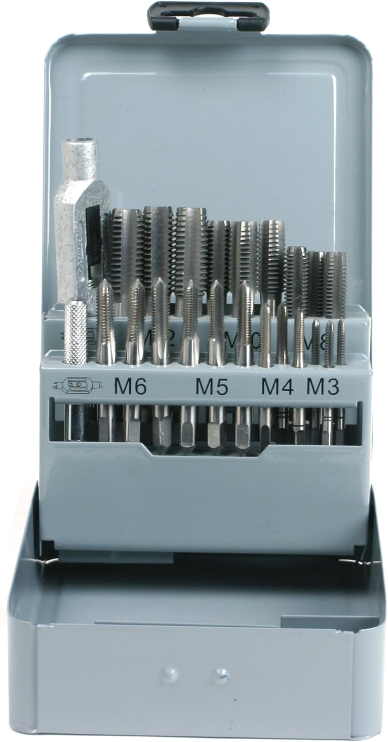 GSR PROFI Gewindeschneidsatz 22 tlg. HSSG M3-M12 | Handgewindebohrer Satz | Gewindeschneider Set | V