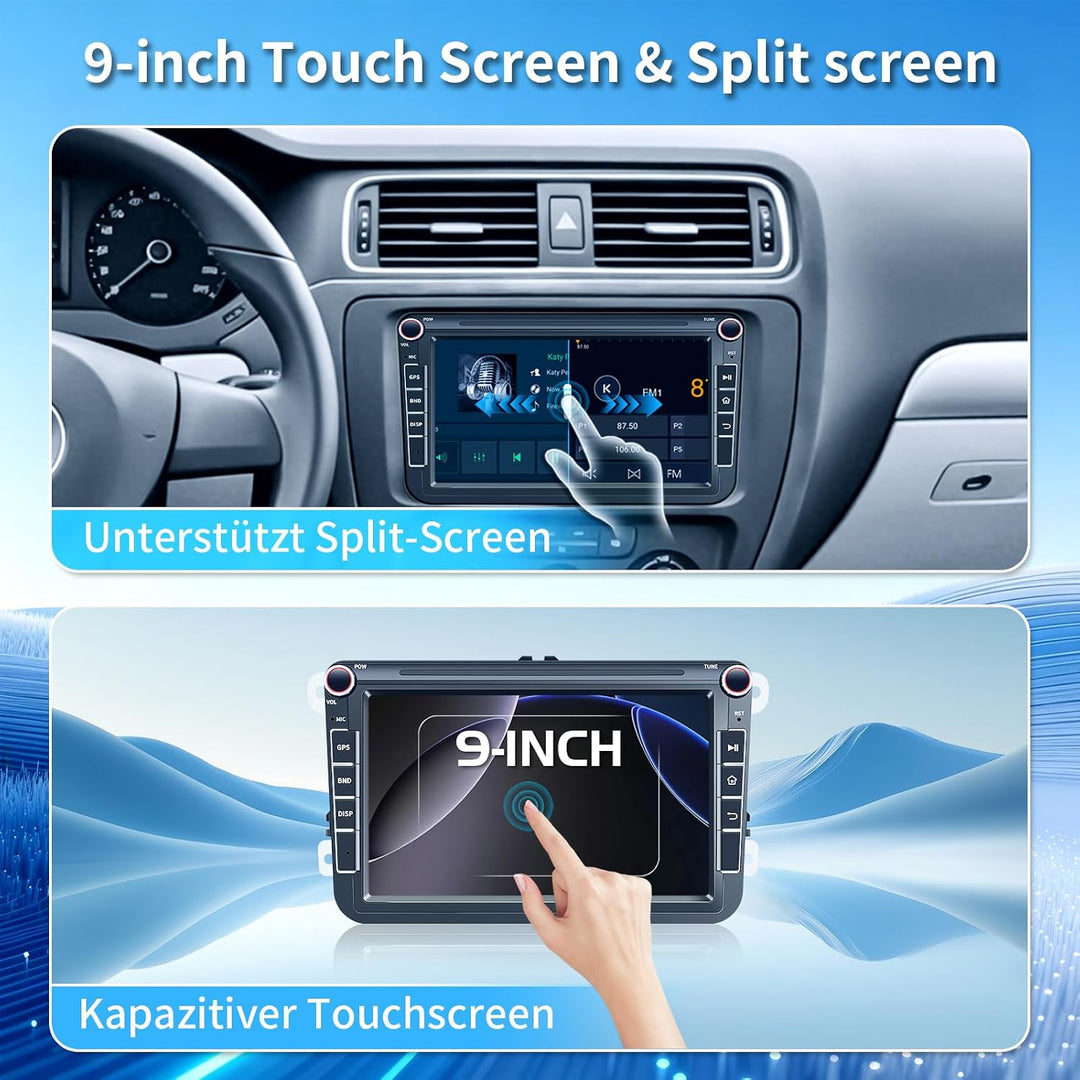 8 Zoll Android 15 8+128G Autoradio mit Qualcomm Chip Bildschirm für Golf 5 Golf 6 VW T5 VW Polo 6R G