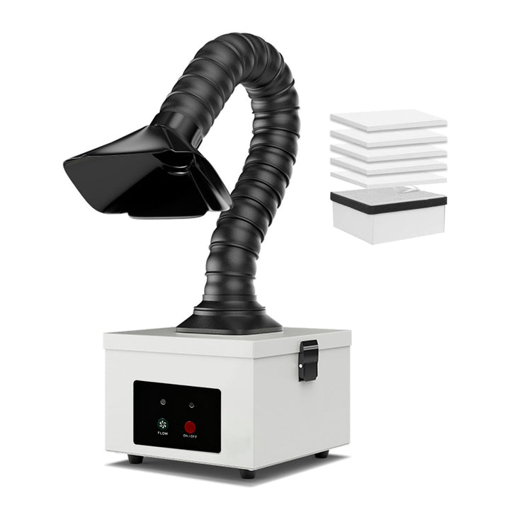 45W Lötrauchabsaugung mit 2 in 1 Komplex Filter, Inklusive 4 Ersatz-Vorfilter, Desktop Mobil Rauchab