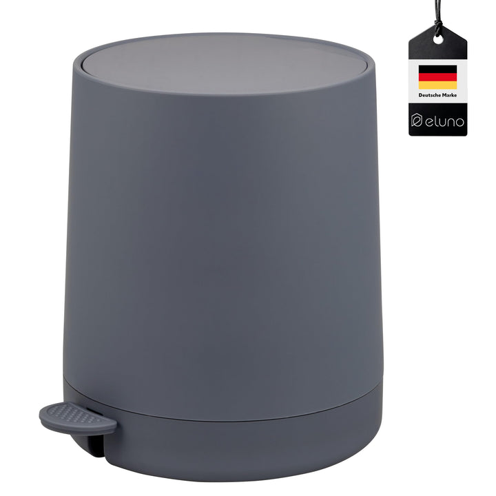 eluno Kosmetikeimer TESERO mit Soft-Touch Oberfläche, Treteimer 4 Liter Fassungsvermögen, mit Soft-C