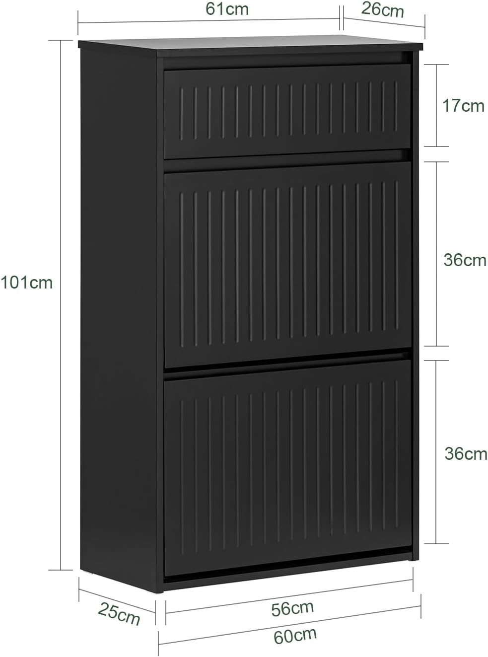 SoBuy Schuhkipper mit 2 Klappen Schuhablage Schuhschrank schmal Schuhregal mit 4 Ablageflächen Schuh