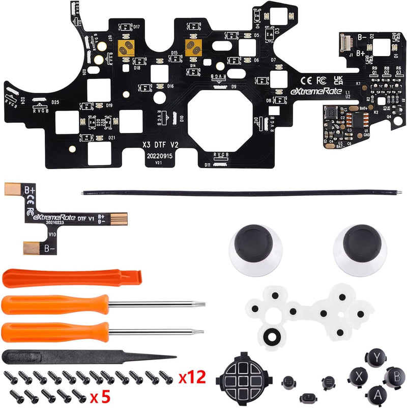 eXtremeRate Leuchttasten für Xbox Series X/S Controller,Tasten Knöpfe Buttons D-pad Thumbsticks ABXY