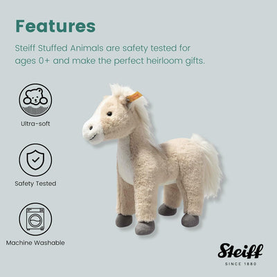 Steiff 074318 Soft Cuddly Friends Gola Pferd 27cm, blond stehend