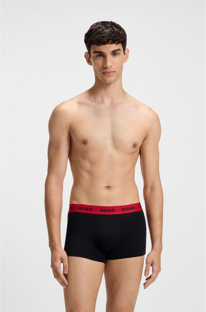 HUGO Herren Trunk Triplet Pack Dreier-Pack eng anliegende Boxershorts aus Stretch-Baumwolle mit kurz