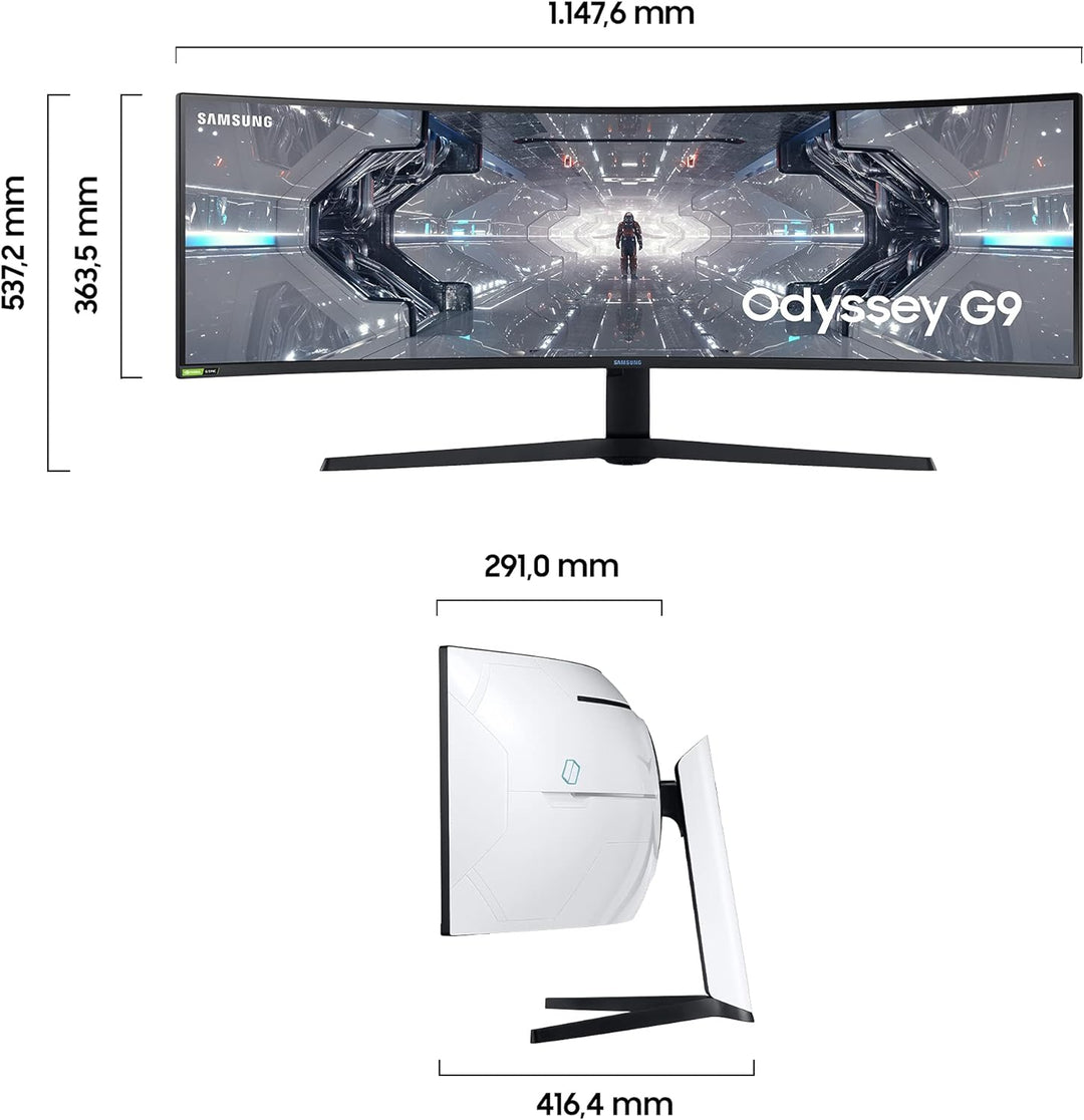 Samsung Odyssey G9 Curved Gaming Monitor C49G94TSSP, 49 Zoll, VA-Panel, QLED, DQHD-Auflösung, AMD Fr