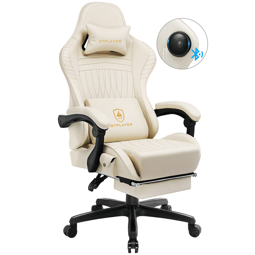 GTPLAYER Gaming Stuhl, Ergonomischer Gaming Sessel Schreibtischstuhl PC Gamer Racing Stuhl mit Fusss