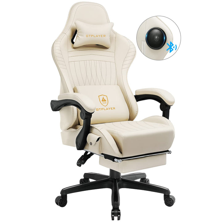 GTPLAYER Gaming Stuhl, Ergonomischer Gaming Sessel Schreibtischstuhl PC Gamer Racing Stuhl mit Fusss