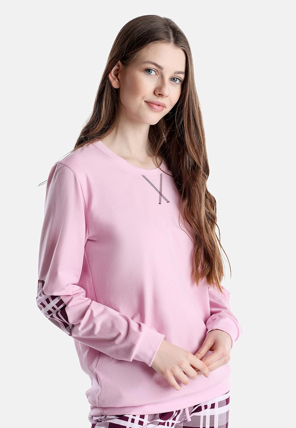 Merry Style Damen Schlafanzug MS10-168 XXL Rosa-kariert, XXL Rosa-kariert