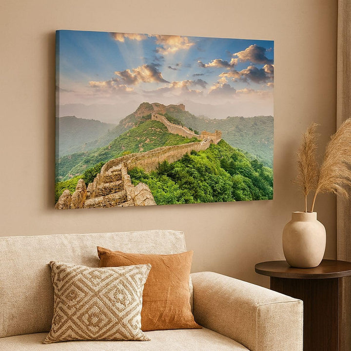 Bilder auf Leinwand 100x70cm Leinwandbild Wand Berg asiatisch china Gross Wanddeko Bild Schlafzimmer