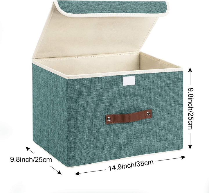 TYEERS Faltbare Aufbewahrungsbox mit Deckel, Stoff, Waschbare, Kisten Aufbewahrung mit Deckel, 38x25