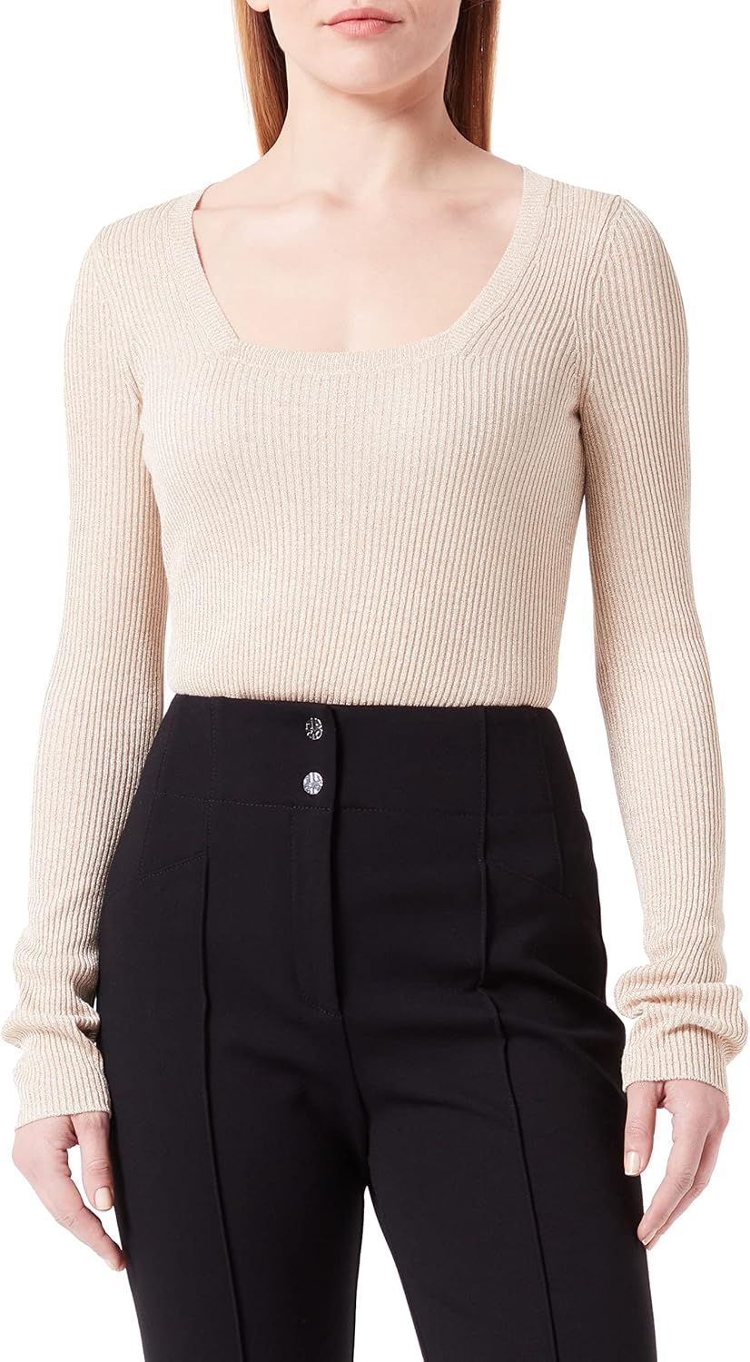 HUGO Damen Sunessy Knitted_Sweater, Light Beige271
