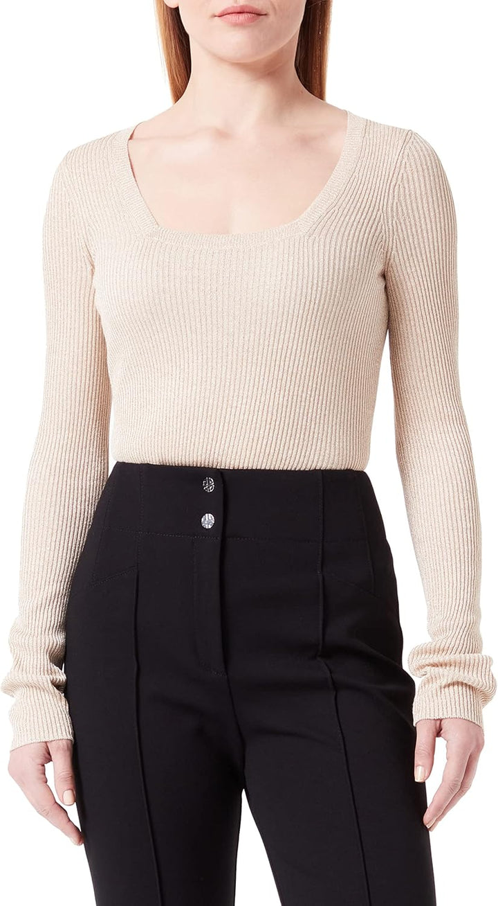 HUGO Damen Sunessy Knitted_Sweater, Light Beige271