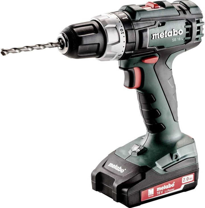 Metabo Akku-Schlagbohrmaschine SB 18 L 18 V - inkl. 2 CAS Li-Ion Akkupacks (18V/2,0 Ah); Ladegerät u