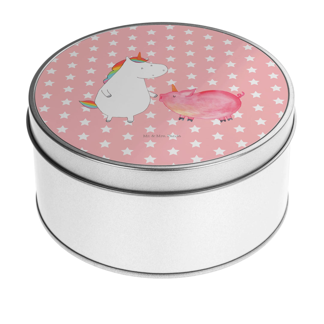 Mr. & Mrs. Panda Blechdose rund Einhorn Schwein - Geschenk, Einhörner, Freundin, Geschenkbox, Metall