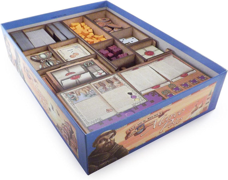 The Game Doctors Brettspiel Organizer kompatibel mit Auf den Spuren von Marco Polo und Erweiterungen