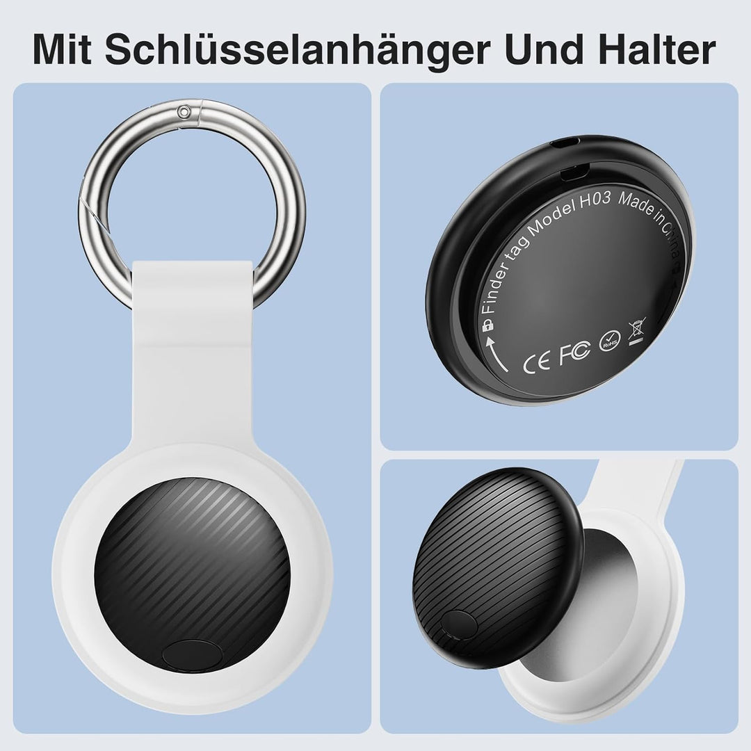 Smart GPS Tracker - 2er Pack Air Tracker Tag mit Apple Wo ist? (iOS NUR) mit Schutzhülle, Wasserdich