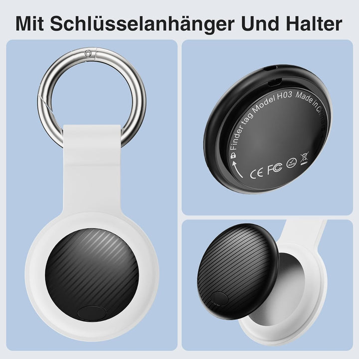 Smart GPS Tracker - 2er Pack Air Tracker Tag mit Apple Wo ist? (iOS NUR) mit Schutzhülle, Wasserdich