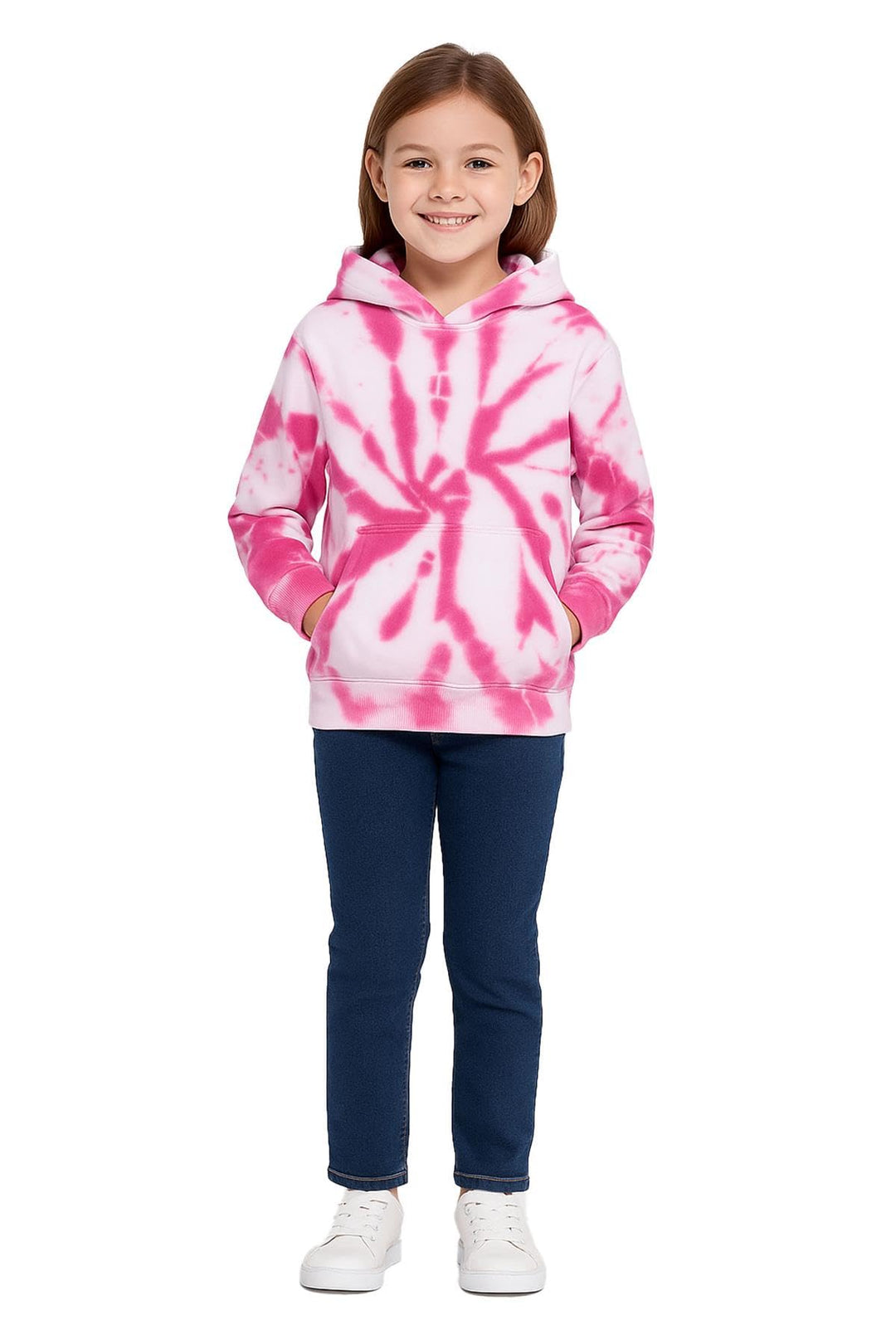A2Z 4 Kids Mädchen Jungen Einfarbig Sweatshirt Batik Pullover Shirt Vlies Kapuzenpulli PE Schule War